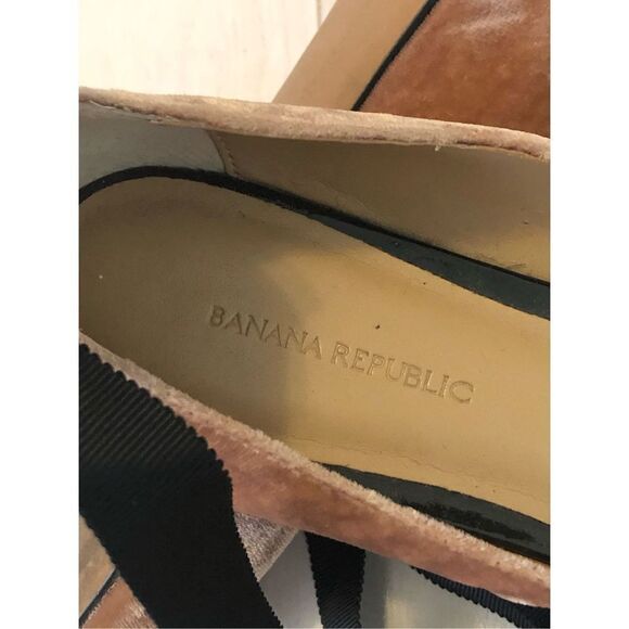 Banana Republic Dusty Rose Velvet Ankle Tie Flats Ballet Shoes - Picture 4 of 4